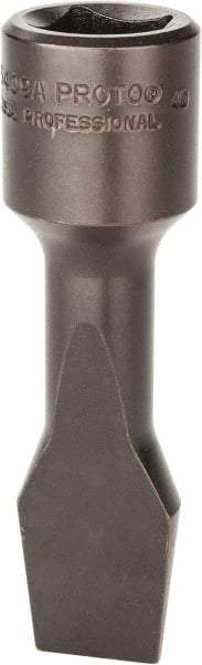 Proto - 1/2" Drive, 5/8" Wide x 0.11" Thick Blade, Standard Slotted Screwdriver Socket - 3-5/32" OAL - Americas Industrial Supply