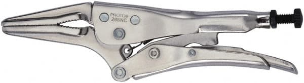 Proto - 6-7/8" OAL Long Nose Serrated Jaw Locking Pliers - 5/16" Jaw Width, 1-31/32" Jaw Depth - Americas Industrial Supply