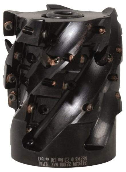 Kennametal - 12 Inserts, 63mm Cut Diam, 27mm Arbor Diam, 39.9mm Max Depth of Cut, Indexable Square-Shoulder Face Mill - 0/90° Lead Angle, 65mm High, EC14.., EP14.. Insert Compatibility, Through Coolant, Series Mill 1-14 - Americas Industrial Supply