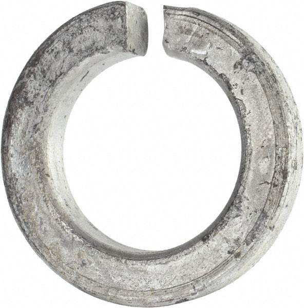Value Collection - 1-1/2", 1.524" ID, 3/8" Thick Split Lock Washer - Grade 8 Spring Steel, Hot Dipped Galvanized Finish, 1.524" Min ID, 1.554" Max ID, 2.419" Max OD - Americas Industrial Supply