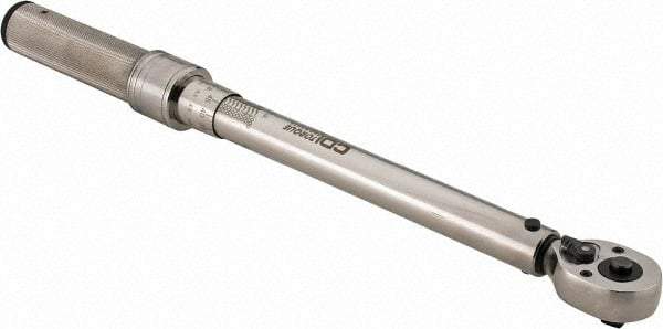 CDI - 3/8" Drive Micrometer Torque Wrench - 150 In/Lb to 1,000 In/Lb Torque, 16" OAL, 0.6 N/m Graduation, Pear Head - Americas Industrial Supply
