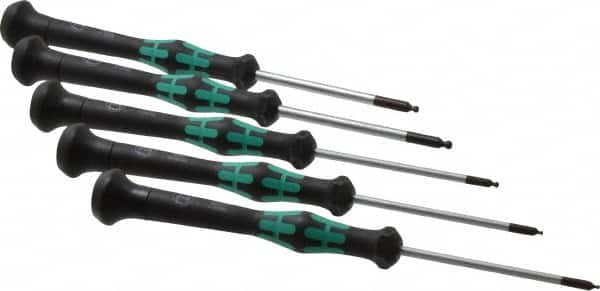 Wera - 5 Piece, 1.3 to 3mm Ball End Hex Driver Set - Comes in Display Box - Americas Industrial Supply