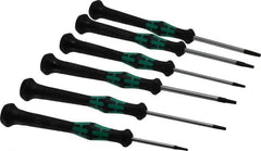 Wera - 6 Piece T6 to T15 Micro Handle Torx Driver Set - T6, T7, T8, T9, T10, T15 - Americas Industrial Supply