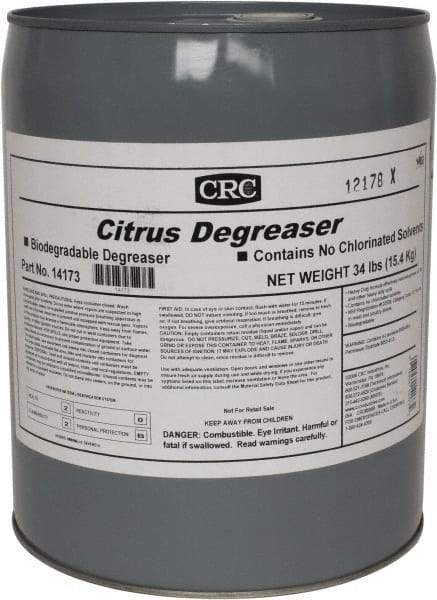 CRC - 5 Gal Bucket Cleaner/Degreaser - Liquid, Citrus & Petroleum Distillate, Citrus - Americas Industrial Supply