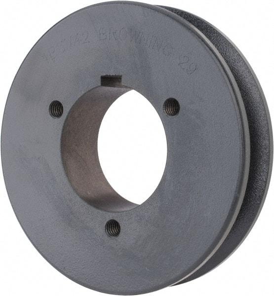 Browning - 1 Groove, 1/2 to 2-7/16 Bore Diam, 4.48" Outside Diam, QD Bushed V Belt Sheave - 4.3 5V Diam Belt Pitch - Americas Industrial Supply