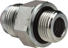 Voss - 3/4-16 x 3/8 Male Thread, Zinc Plated Carbon Steel Industrial Pipe Adapter - MJIC x MBSPP - Americas Industrial Supply