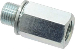 Voss - M10x1 Male Thread x 1/8 Female Thread, Zinc Plated Carbon Steel Industrial Pipe Adapter - Male Metric x FNPT - Americas Industrial Supply