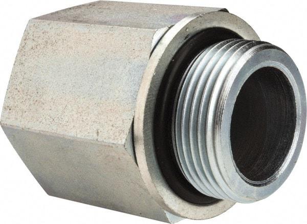 Voss - M33x2 Male Thread x 1 Female Thread, Zinc Plated Carbon Steel Industrial Pipe Adapter - Male Metric x FNPT - Americas Industrial Supply