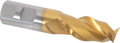 Hertel - 7/8", 1-7/8" LOC, 7/8" Shank Diam, 4-1/8" OAL, 2 Flute, High Speed Steel Square End Mill - Single End, TiN Finish, Spiral Flute, 42° Helix, Centercutting, Right Hand Cut, Right Hand Flute - Americas Industrial Supply