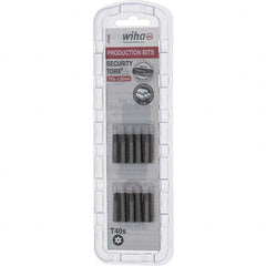 Wiha - 1/4" Drive T40 Tamperproof Torx Screwdriver Bit - 1" OAL, Tamper Resistant Bit - Americas Industrial Supply