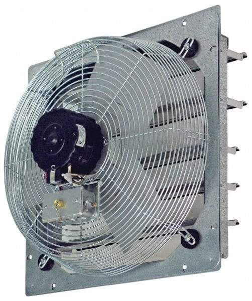 TPI - 10" Blade, Direct Drive, 1/12 hp, 680, 540 & 460 CFM, Totally Enclosed Exhaust Fan - 13-1/8" Opening Height x 13-1/8" Opening Width, 120 Volt, 3 Speed, Single Phase - Americas Industrial Supply