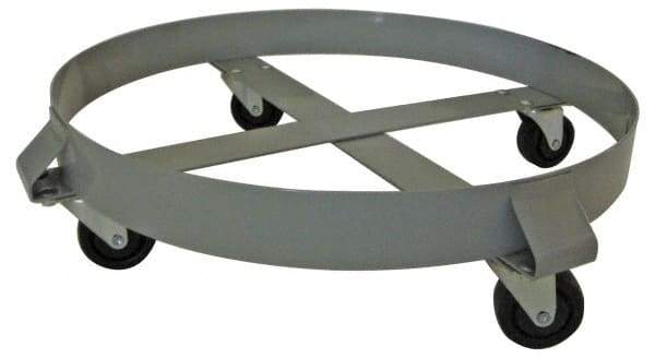 PRO-SOURCE - 1,000 Lb Load Capacity, 30 Gal Drum Dolly - 6-1/2" High, 4 Wheels - Americas Industrial Supply