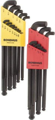 Bondhus - 22 Piece L-Key Ball End Hex Key Set - Hex Range 0.05 to 3/8", Protanium Up to reg/ Over Steel - Americas Industrial Supply
