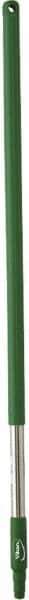 Vikan - 39-1/2 x 1-1/4" Stainless Steel Squeegee Handle - European Threaded Connection, Green - Americas Industrial Supply