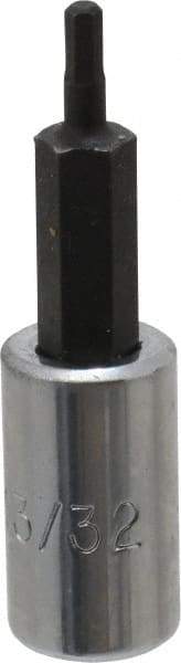 Proto - 1/4" Drive, 3/32" Hex Bit Socket - 1-7/8" OAL, 1" Bit Length - Americas Industrial Supply