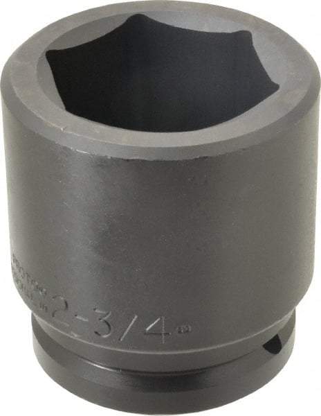 Proto - 1-1/2" Drive 2-3/4" Standard Impact Socket - 6 Points, 4-1/4" OAL - Americas Industrial Supply