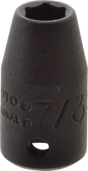 Proto - 1/4" Drive 7/32" Standard Impact Socket - 6 Points, 7/8" OAL - Americas Industrial Supply
