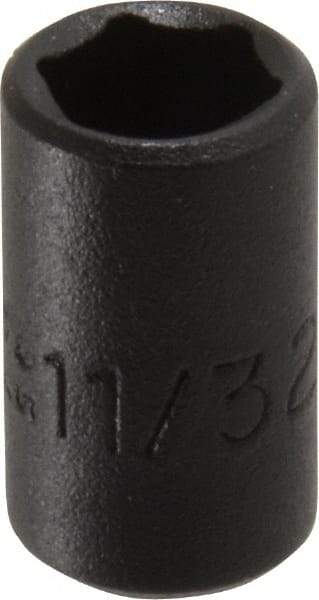 Proto - 1/4" Drive 11/32" Standard Impact Socket - 6 Points, 7/8" OAL - Americas Industrial Supply