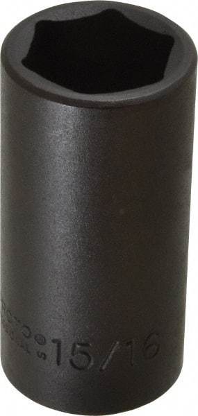 Proto - 3/8" Drive 15/16" Deep Impact Socket - 6 Points, 2-3/4" OAL - Americas Industrial Supply