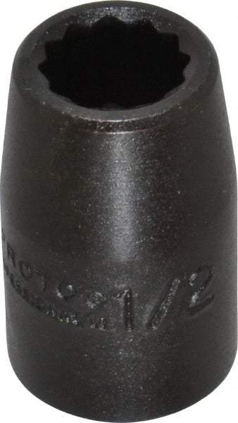 Proto - 1/2" Drive 1/2" Standard Impact Socket - 12 Points, 1-1/2" OAL - Americas Industrial Supply