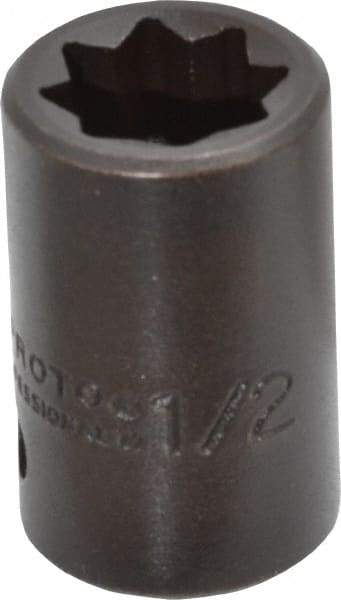 Proto - 1/2" Drive 1/2" Standard Impact Socket - 8 Points, 1-1/2" OAL - Americas Industrial Supply