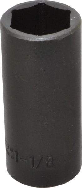Proto - 1/2" Drive 1-1/8" Deep Impact Socket - 6 Points, 3-1/2" OAL - Americas Industrial Supply