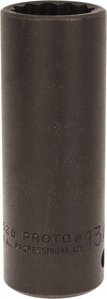 Proto - 1/2" Drive 13/16" Deep Impact Socket - 12 Points, 3-1/4" OAL - Americas Industrial Supply