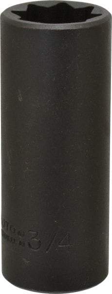 Proto - 1/2" Drive 3/4" Deep Impact Socket - 8 Points, 3-1/4" OAL - Americas Industrial Supply