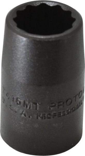 Proto - 1/2" Drive 15mm Standard Impact Socket - 12 Points, 1-1/2" OAL - Americas Industrial Supply