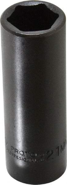 Proto - 1/2" Drive 21mm Deep Impact Socket - 6 Points, 3-1/4" OAL - Americas Industrial Supply