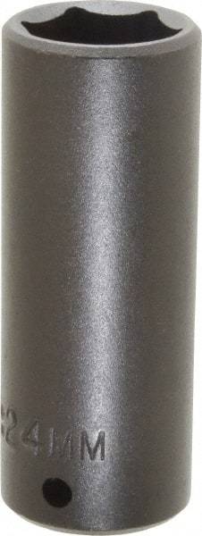 Proto - 1/2" Drive 24mm Deep Impact Socket - 6 Points, 3-1/2" OAL - Americas Industrial Supply