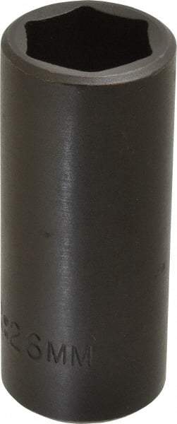 Proto - 1/2" Drive 26mm Deep Impact Socket - 6 Points, 3-1/2" OAL - Americas Industrial Supply