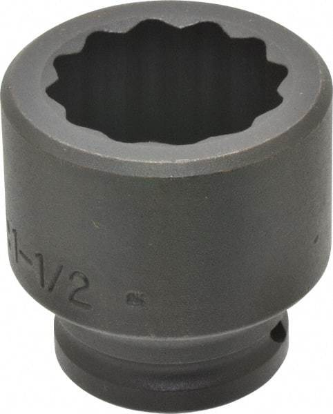 Proto - 3/4" Drive 1-1/2" Standard Impact Socket - 12 Points, 2-3/8" OAL - Americas Industrial Supply