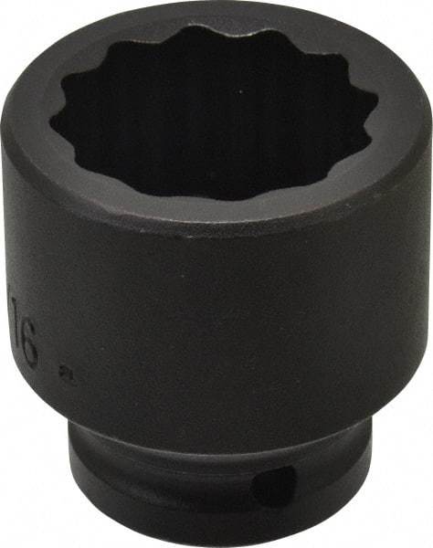 Proto - 3/4" Drive 1-9/16" Standard Impact Socket - 12 Points, 2-7/16" OAL - Americas Industrial Supply