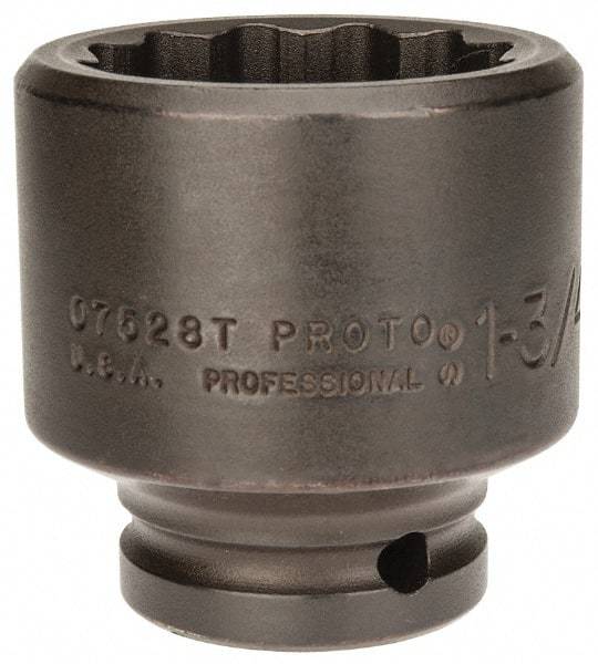 Proto - 3/4" Drive 1-3/4" Standard Impact Socket - 12 Points, 2-5/8" OAL - Americas Industrial Supply