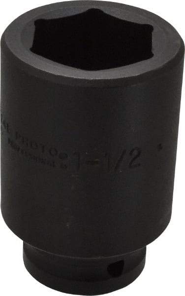 Proto - 3/4" Drive 1-1/2" Deep Impact Socket - 6 Points, 3-1/2" OAL - Americas Industrial Supply