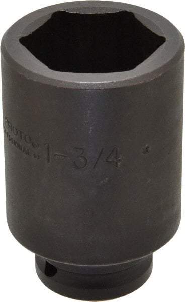 Proto - 3/4" Drive 1-3/4" Deep Impact Socket - 6 Points, 3-7/8" OAL - Americas Industrial Supply