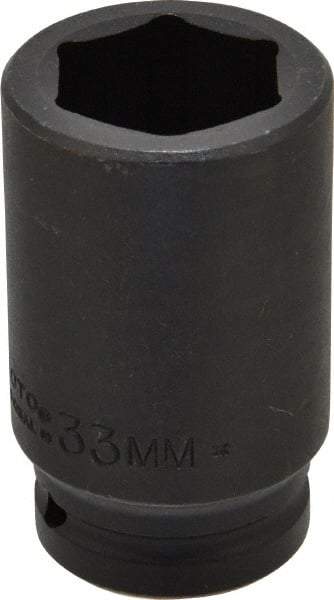 Proto - 3/4" Drive 33mm Deep Impact Socket - 6 Points, 3-1/4" OAL - Americas Industrial Supply