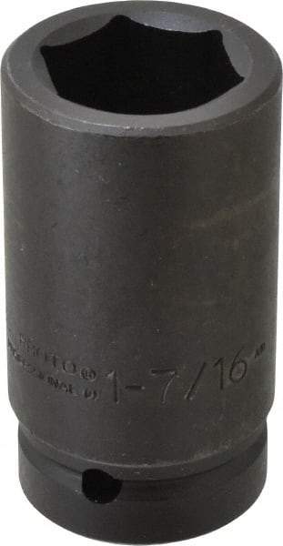Proto - 1" Drive 1-7/16" Deep Impact Socket - 6 Points, 4" OAL - Americas Industrial Supply