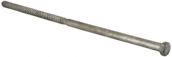 Value Collection - 1/2" Screw, 14" Length Under Head, Steel, Hex Head Lag Screw - Hot Dipped Galvanized, Grade 2 - Americas Industrial Supply