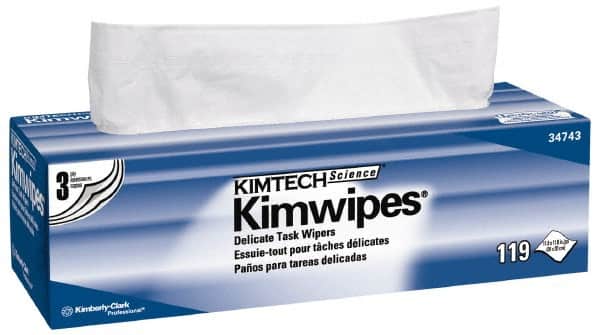 Kimtech - Dry Clean Room/Lab/Critical Task Wipes - Pop-Up, 11-3/4" x 11-3/4" Sheet Size, White - Americas Industrial Supply