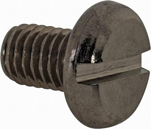 Value Collection - M8x1.25 Metric Coarse, 12mm Length Under Head Slotted Drive Machine Screw - Pan Head, Grade 18-8 & A2 Stainless Steel, Uncoated, Without Washer - Americas Industrial Supply