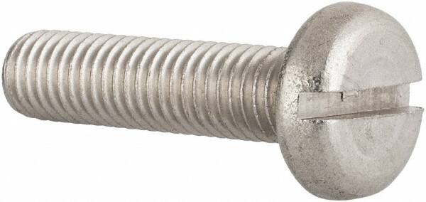 Value Collection - M10x1.50 Metric Coarse, 40mm Length Under Head Slotted Drive Machine Screw - Pan Head, Grade 18-8 & A2 Stainless Steel, Uncoated, Without Washer - Americas Industrial Supply