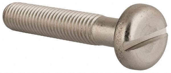 Value Collection - M10x1.50, 55mm Length Under Head Slotted Drive Machine Screw - Pan Head, Grade 18-8 & A2 Stainless Steel, Uncoated, Without Washer - Americas Industrial Supply