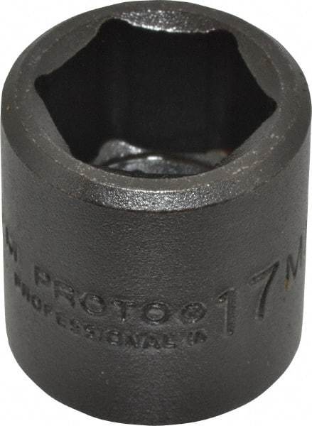 Proto - 3/8" Drive 17mm Standard Impact Socket - 6 Points, 1-3/32" OAL - Americas Industrial Supply
