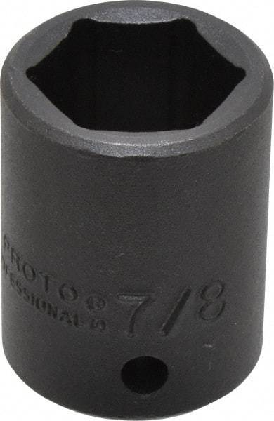 Proto - 1/2" Drive 7/8" Standard Impact Socket - 6 Points, 1-5/8" OAL - Americas Industrial Supply
