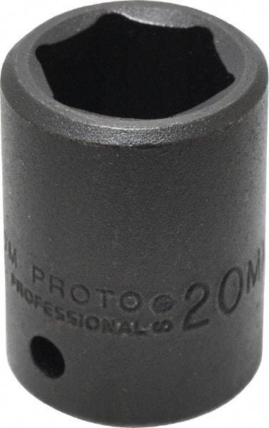 Proto - 1/2" Drive 20mm Standard Impact Socket - 6 Points, 1-39/64" OAL - Americas Industrial Supply