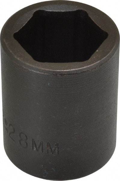 Proto - 1/2" Drive 28mm Standard Impact Socket - 6 Points, 2" OAL - Americas Industrial Supply