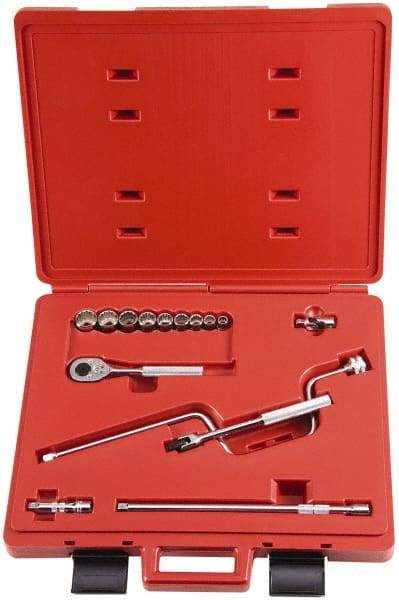 Proto - 15 Piece 3/8" Drive Socket Set - 12 Points, 3/8" to 7/8" Range, Inch Measurement Standard - Americas Industrial Supply