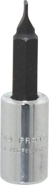 Proto - 1/4" Drive Slotted Screwdriver Socket - 1-53/64" OAL, 3/16" Blade Width, 0.032" Blade Thickness - Americas Industrial Supply